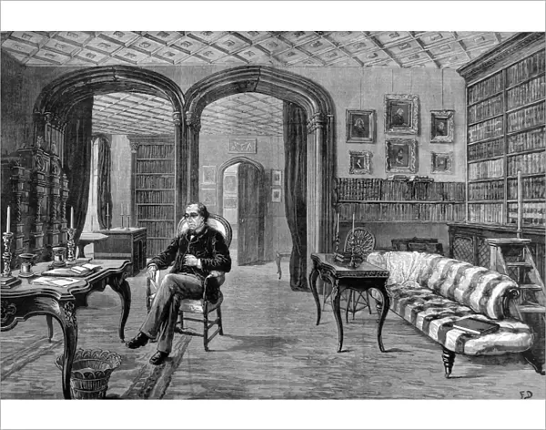 Benjamin Disraeli in his library, Hughenden Manor