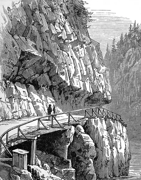 The wagon road at Chapmans Bar Bluff, British Columbia, 188