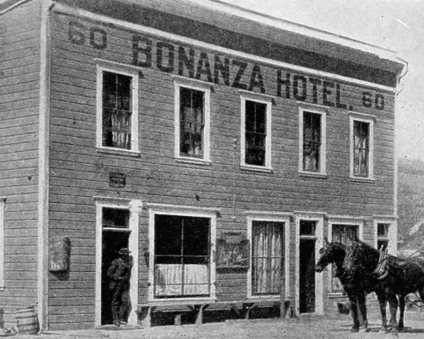 Bonanza Hotel, on the south of the Klondike River, Alaska