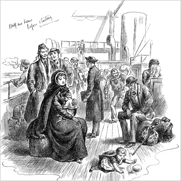 Passengers on board an Emigrant Ship, 1884