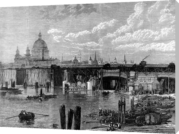 Construction of Blackfriars Bridge, 1868