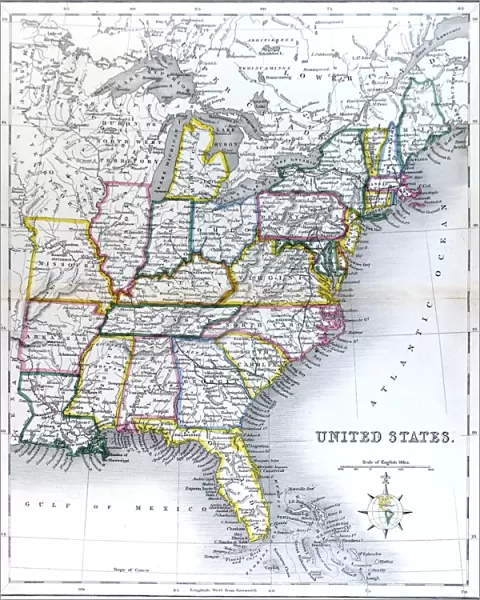 Map of the United States, 1846