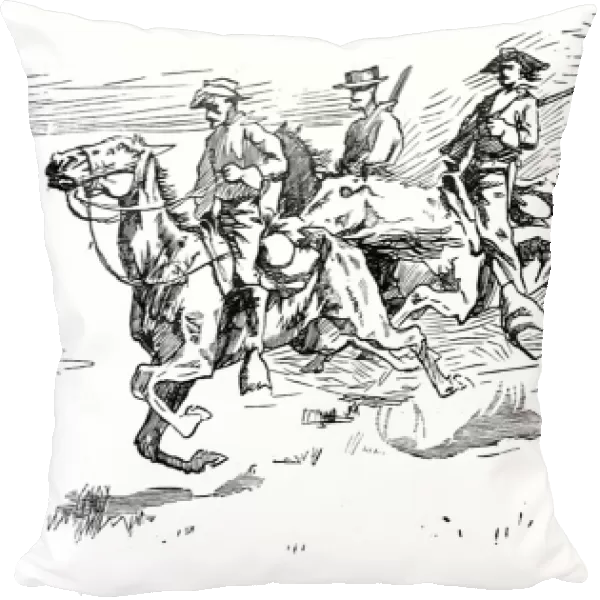 US Troops chasing Apache Indians; Arizona, 1887