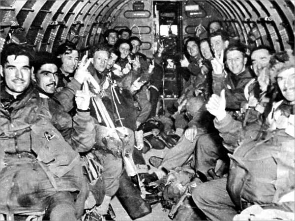 Men of the British First Airborne Division in a glider; Seco
