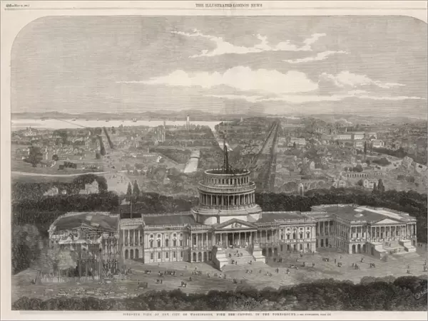 Aerial view of the Capitol, Washington, 1861