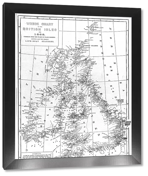 Wreck Chart of the British Isles For 1868