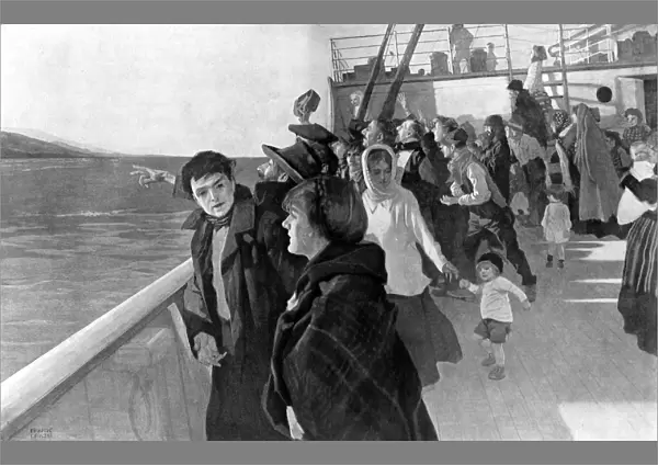 Emigration. The land of Promise. Emigrants Catching their Fi