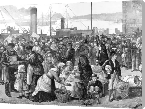 Emigration. Irish Emigrants Leaving Queenstown Harbour