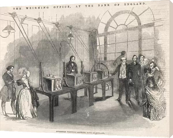 The Weighing Office at the Bank of England. Sovereign Weighi