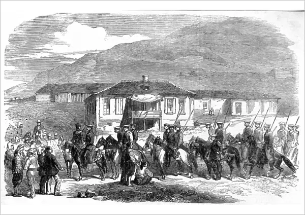 Party of Cossacks entering Kadikol, Crimean War, 1856