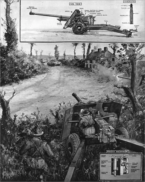 British 17-Pounder Anti-Tank Gun; Second World War, 1944