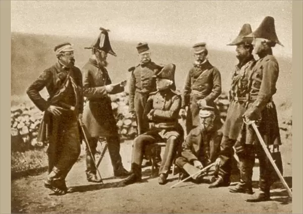 Lt. General Sir George Brown and his staff, Crimea, 1855