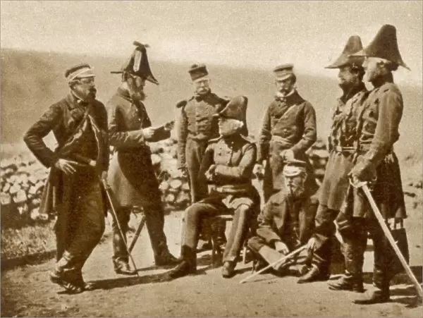 Lt. General Sir George Brown and his staff, Crimea, 1855