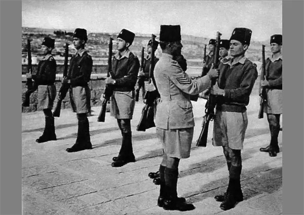 Sergeant and Recruits of the Palestine Police Force, 1945