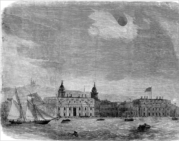 Solar Eclipse over Greenwich, London, 1858