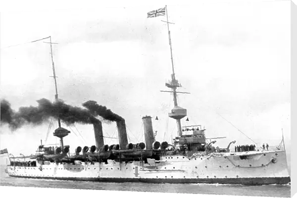 Torpedoed by a German submarine in the Straits of Dover: H. M.s Hermes, a seaplane carrying ship