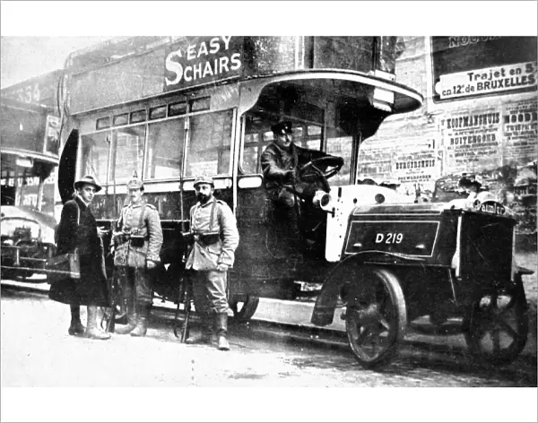 An English M. E. T. motor bus in the hands of German soldiers