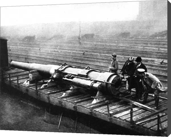A British gun which aided the attack on German troops in Antwerp