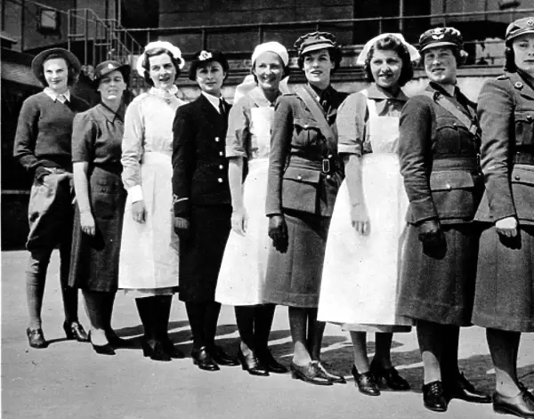 Female Harrods Employees in War-time Uniform, 1940