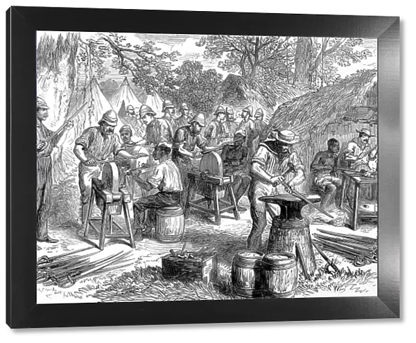 The Ashanti War (1873-74) - Sharpening cutlasses at Prahsu