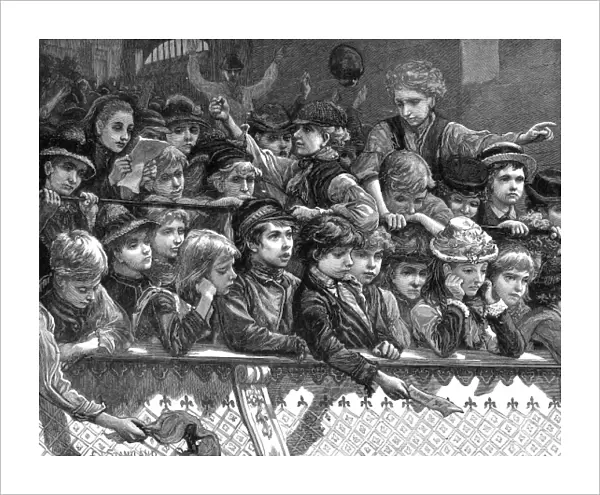 Audience of children at a London Music Hall, 1882