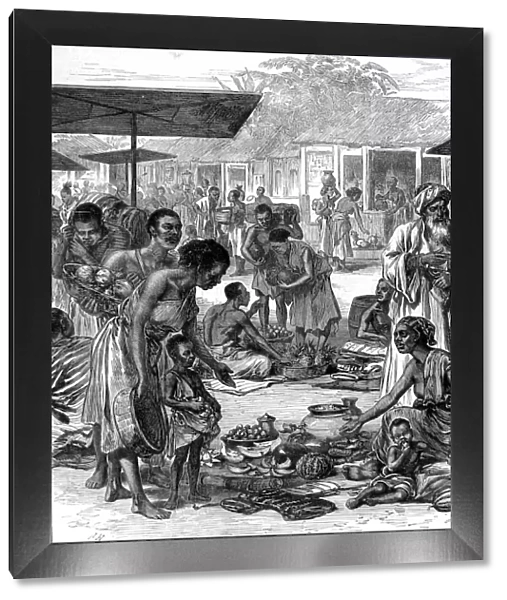 Market place at Kumasi, 1873