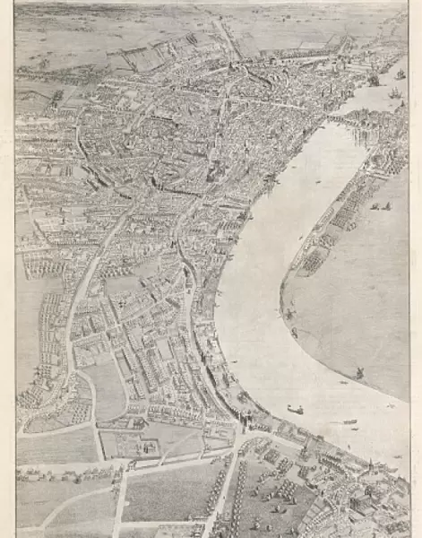 Aerial View of 17th century London