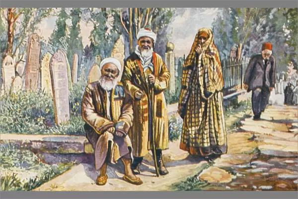Constantinople - Cemetery with Pilgrims