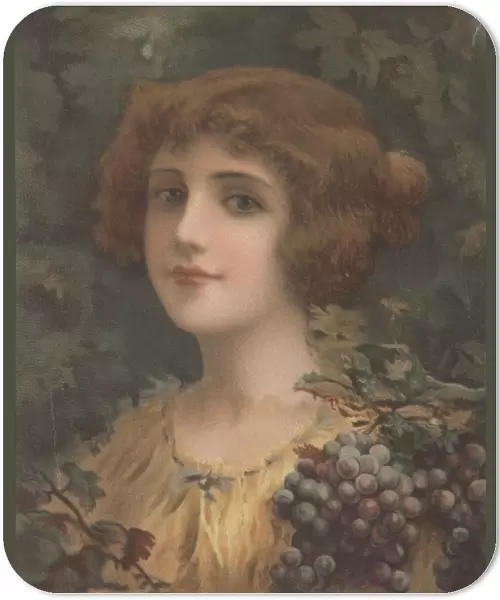 Autumn. Colour illustration of girl depicted as autumn