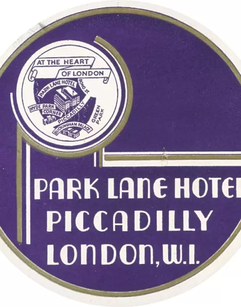 Luggage label for the Park Lane Hotel