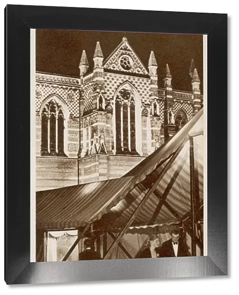 Keble College floodlit 1949