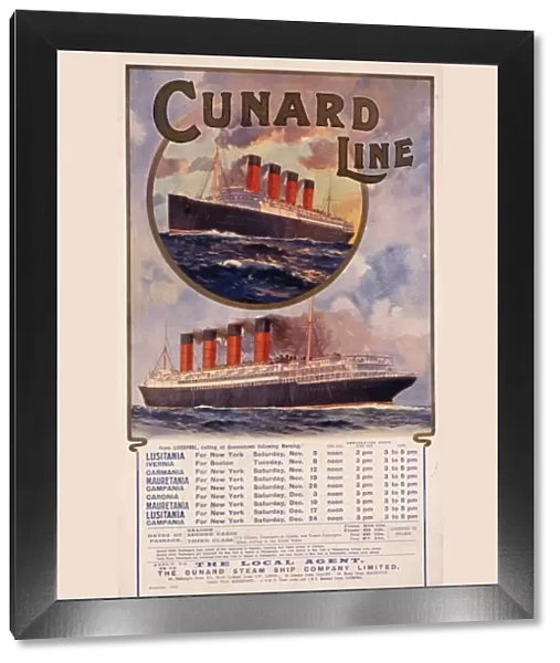 Poster advertising the Cunard Line