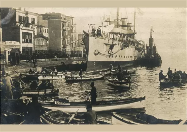 HMS Caesar in port at Constantinople