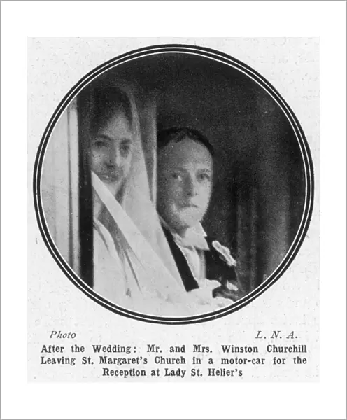 Mr and Mrs Winston Churchill following their wedding