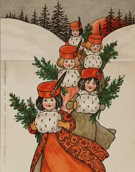 Christmas children skating by Florence Hardy