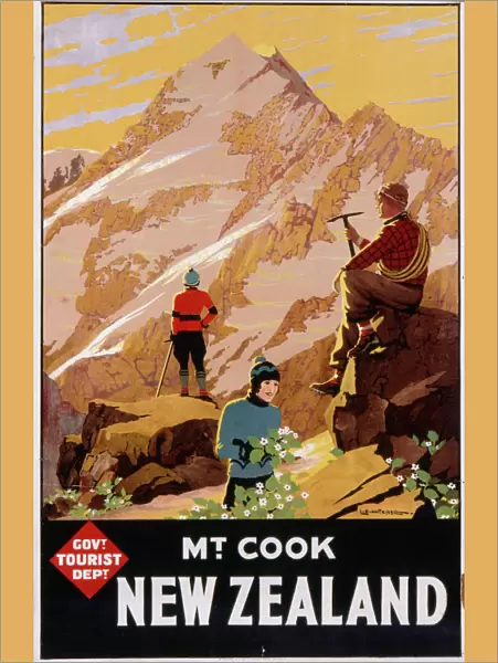 Poster advertising Mount Cook, New Zealand