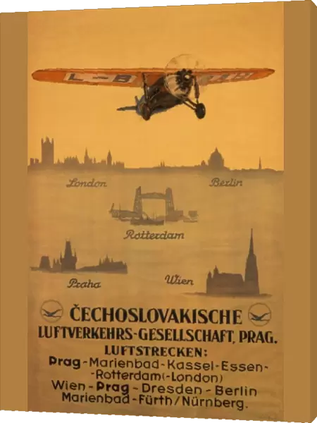 Poster advertising Czech airlines