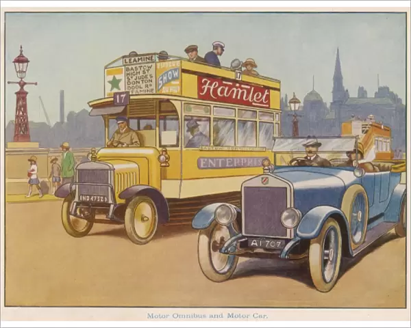 Motor omnibus and motor car