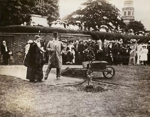 Edward VII at a tree planting ceremony