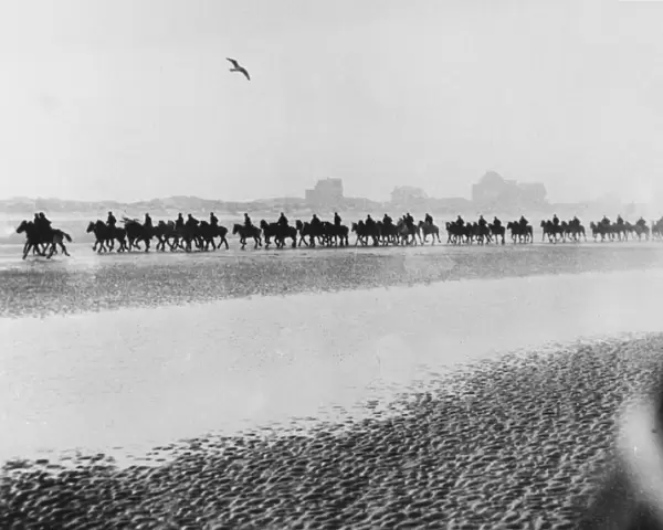 Exercising horses 1916