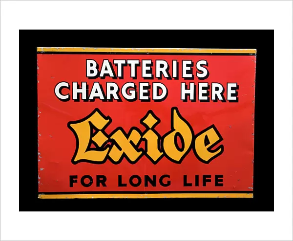 Batteries Charged Here sign