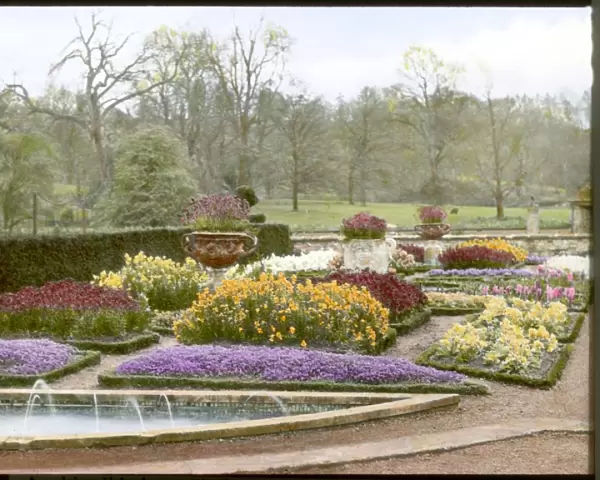 Garden in the spring at Abbotswood, Gloucestershire