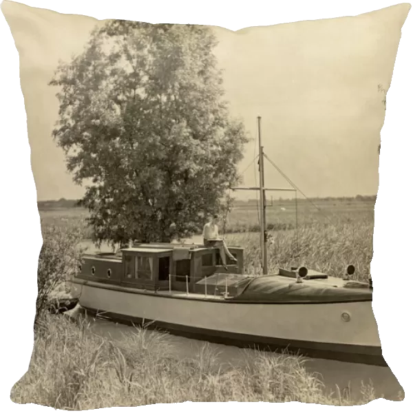 Boat on the Norfolk Broads, 1930s