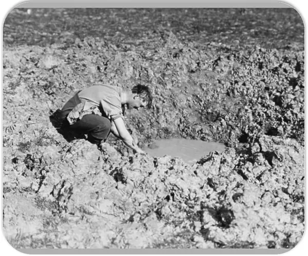 Washing in a shell hole 1917