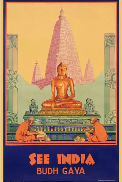 Poster advertising Budh Gaya, India