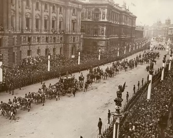 Coronation Procession in Whitehall, London