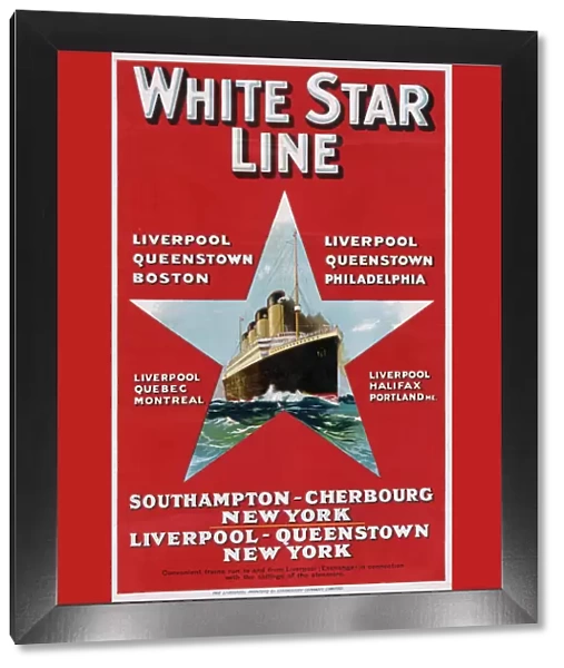 Poster advertising White Star Line to USA and Canada