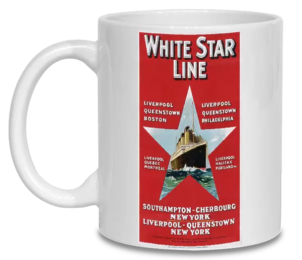 Poster advertising White Star Line to USA and Canada