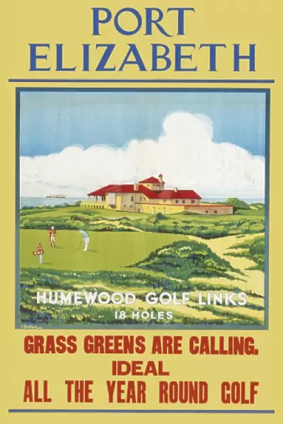Poster advertising Port Elizabeth for golf