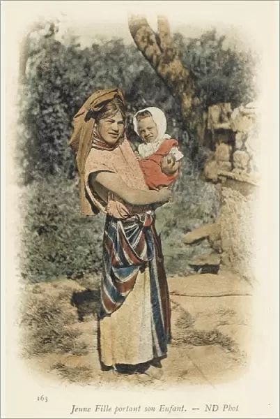 Young Algerian girl and baby